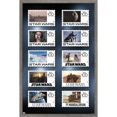 Trends International Disney 100th Star Wars - Stamp Grid Framed Wall Poster Prints