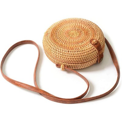 Paaaawaters Summer Straw Beach Bag - Woven Wicker Basket Vacation Purse - Gifts for Women
