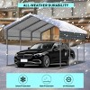 Heavy-Duty Metal Shelter with Galvanized Steel Roof, Reinforced Base, All-Weather Protection for Vehicles & Outdoor Use-Coolbibila - 3 of 4