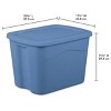 8 Pack Large Storage Bin, 18 Gallon Plastic Storage Container with Snap-on Lid, Light Blue - 2 of 4