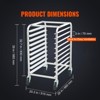 VEVOR Bun Pan Rack, 10-Tier Commercial Bakery Racks with Brake Wheels, Aluminum Racking Trolley Storage for Half & Full Sheet, 26"L x 20.3"W x 39"H - 3 of 4