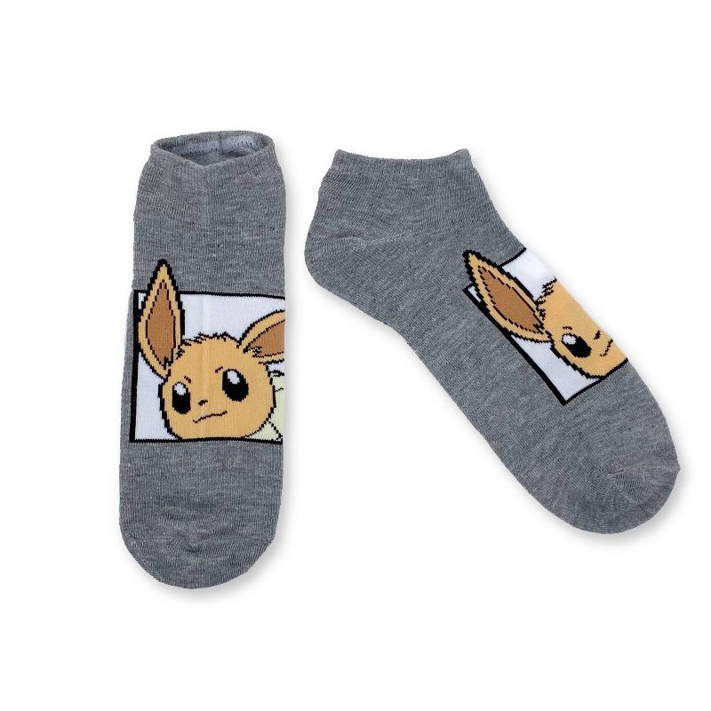 Pokemon 3pk Ankle Socks - Pikachu/Eevee/Snorlax, 5 of 9
