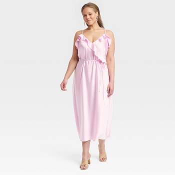 Women's Midi Slip Dress - A New Day™ Dusty Pink Xxl : Target