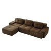 AENKYO 117-Inch Square Cloud Couch Modular Sectional Sofa with Two Ottomans, No Assembly Required - Ergonomic Floor Lounge for Living Room - Camel - 4 of 4