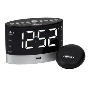 JENSEN JCR-255 AM/FM Digital Dual Alarm Clock Radio with Under Pillow Vibrator - 1 of 4