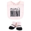 Hudson Baby Infant Girl Cotton Bib and Sock Set, Mamas Mini Dot, One Size - 3 of 4