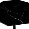 ORRD 31.50"Modern Octagonal Coffee Table with Printed Black Marble Table Top,Metal Base, for Dining Room, Kitchen, Living Room - 4 of 4