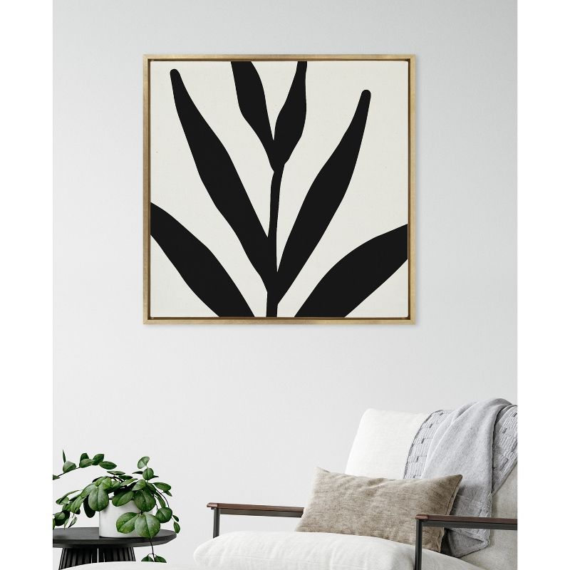 Kate &#38; Laurel All Things Decor 30&#34;x30&#34; Sylvie Modern Botanical Neutral Abstract 1 Framed Wall Art by The Creative Bunch Studio Bright Gold, 5 of 7