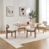 PexFix Wooden Dining Chairs Set of 2 Modern Fabric Upholstered Dining Room Chair Kitchen Chairs Farmhouse Dinner Chair for Kitchen Dining Room Beige - 3 of 4
