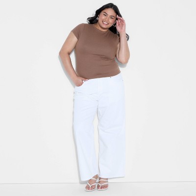 Women's Slim Fit Short Sleeve Mock Turtleneck T-Shirt - Wild Fable™