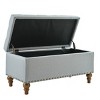 Syemin Ottomans and Benches Ottoman with Storage, Storage Ottoman Bench with Safety Hinge, Upholstered Entryway Bench, Gray, 36.61"*16.93"*17.72" - 2 of 4
