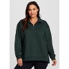 RBX Active Women's 1/4 Zip Sweatshirt Cotton Blend Fleece Quarter Zip Mock Neck Pullover Tunic - 3 of 4