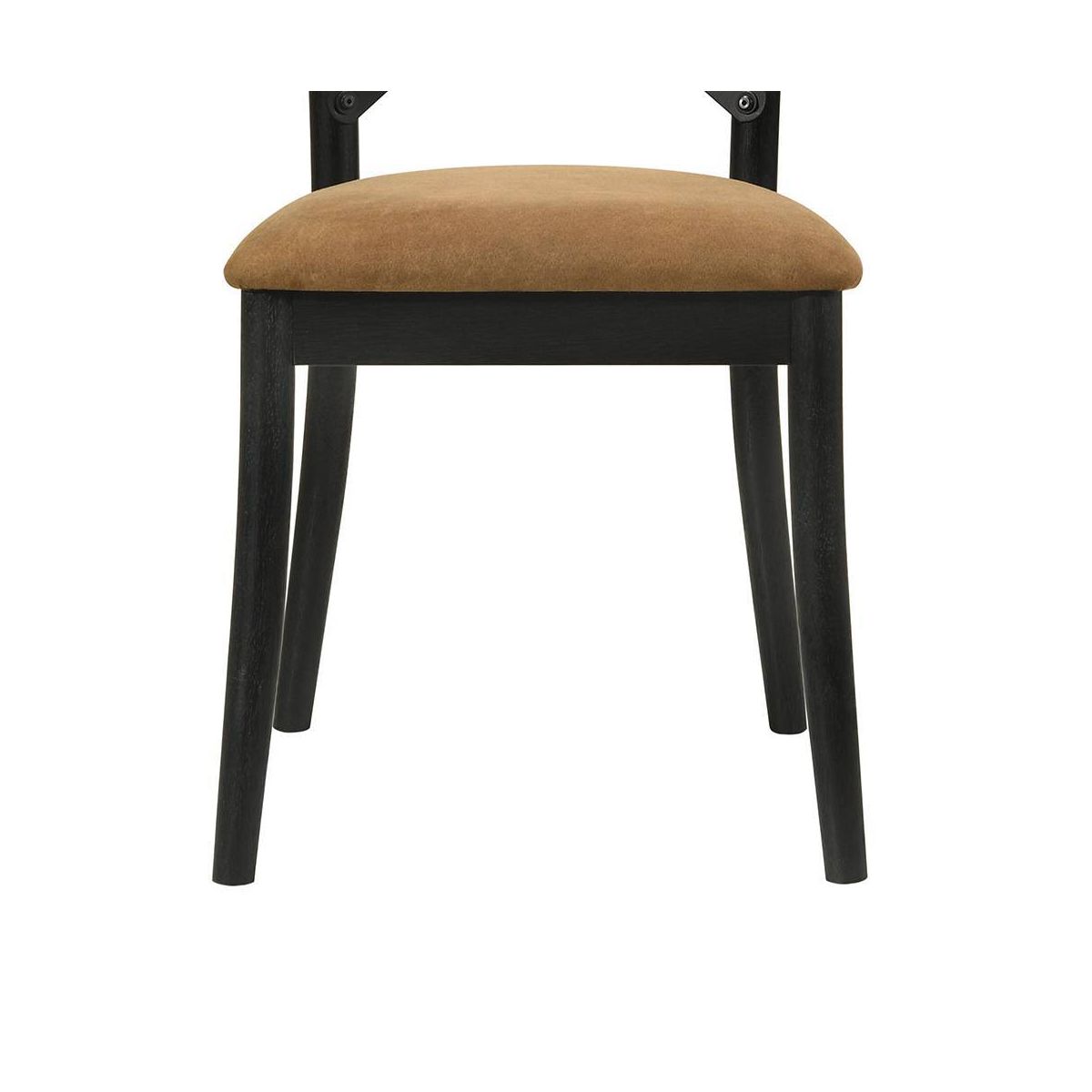 20" Hillary Dining Chair Brown Leather Aire, Walnut and Black Finish - Acme Furniture - thumbnail 3