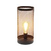 Creekwood Home Industrial Mesh Cylinder Table Lamp Black - 2 of 4