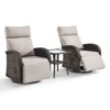 Belord Outdoor Swivel Recliner Chairs Set of 2, Brown Wicker Recliner Patio Swivel Chair with Adjustable Reclining Back and Lifting Footrest - 4 of 4