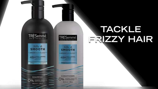 Tresemme Silky &#38; Smooth Anti-Frizz Conditioner with Pump For Frizzy Hair - 39 fl oz, 2 of 9, play video