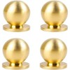 attop 8pcs Round Solid Brass Pulls Cabinet Drawer Knobs Small Gold Handles for Dresser Handles Knobs,1 Inch (25mm) - 2 of 3