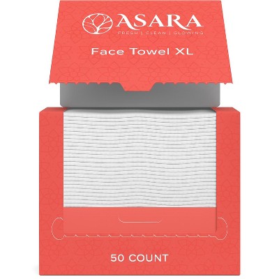 Asara Disposable Face Towel XL Facial Wipes Makeup Remover - Organic Vegan Biodegradable Face Towels