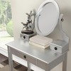 YONWAY Makeup Vanity Table and Stool Set with Adjustable Mirror and Three Storage Drawers for Bedroom,Ideal for Jewelry and Cosmetics Storage - 2 of 4