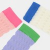 Anna-Kaci Women's Textured Knit Crew Socks with Color Block Cuffs and Toe Accents - 3 of 4