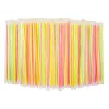 Stockroom Plus 600 Bulk Pack Long Drinking Straws, Disposable Plastic Straw Individually Wrapped, Neon Colors, 10.2 In