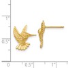 Black Bow Jewelry 14mm Polished Hummingbird Post Earrings in 14k Yellow Gold - 4 of 4