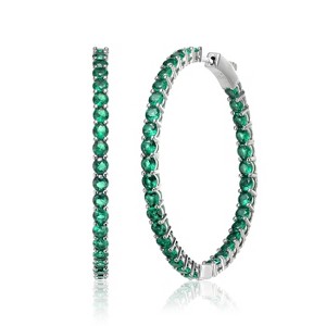 Guili Big Hoop Earrings with Colored Cubic Zirconia in Green, Red, Blue, Gold, Pink, and White, Featuring a Bold Design, Perfect for Statement Looks - 1 of 3