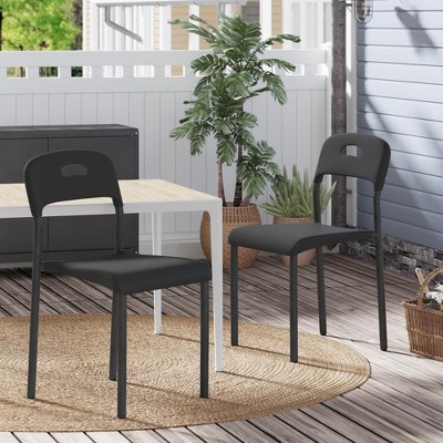 Dining Chairs Set of 1/2/4, Stackable Modern Kitchen Chairs,Plastic Dining Room Chair with Metal Legs