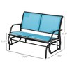 MOEPISY 2-Person Outdoor Glider Bench, Powder Coated Steel Frame For Backyard Garden Porch, Blue - 3 of 4