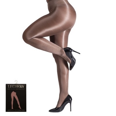 LECHERY Women's Lustrous Silky Shiny 20 Denier Sheer High-Waisted No Waistband Nylons Pantyhose Tights Stockings (1 Pair)