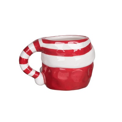 White and Red Ceramic Santa Christmas Mug