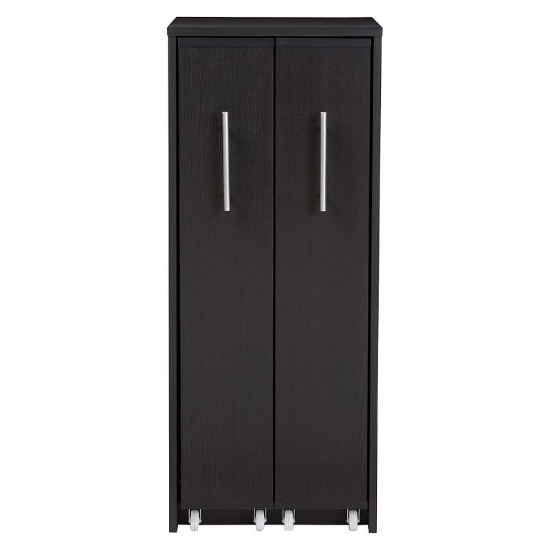 Lindo Wood Bookcase with Two Pulled-out Doors Shelving Cabinet - Dark Brown - Baxton Studio, 3 of 8