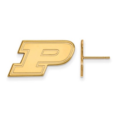Black Bow Jewelry 14k Yellow Gold Purdue Boilermakers NCAA Post Earrings
