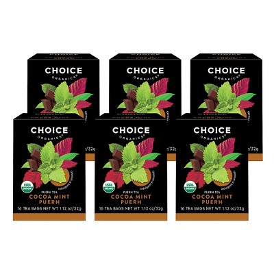 Choice Organics  Cocoa Mint Puerh Tea -  96 ct , 6 Pack