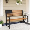 Tangkula 50” Outdoor Garden Bench 2-Person Metal Patio Chair with Flag Pattern Backrest & Rustic Wood Grain Finish - 2 of 4