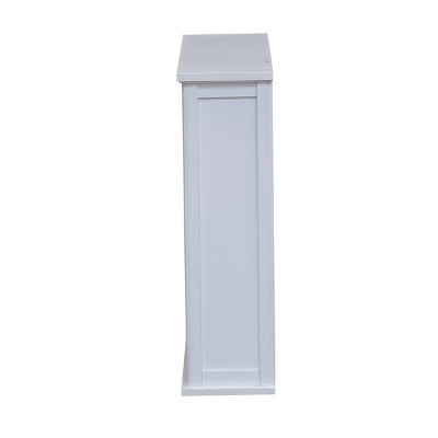 Dorset Elegant White Wall Mounted Bath Storage Cabinet with Glass Doors