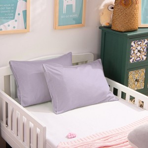 2 Pack 500 Thread Count Cotton Envelope Toddler Pillowcases, Ultra Soft Travel Pillow Cases - NTBAY - 1 of 4