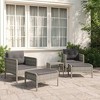 vidaXL Garden Lounge Set Grey PE rattan, metal Medium 5-Piece Lounge Set - 2 of 4