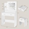 Vanity Set with 3-Color Adjustable LED Mirror, Small Makeup Desk with Power Outlet, 2 Drawers, Modern Dressing Table and Cushioned Stool for Bedroom - 3 of 4