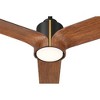 60" Casa Vieja Aero Matte Black and Koa LED Ceiling Fan with Remote - 3 of 4