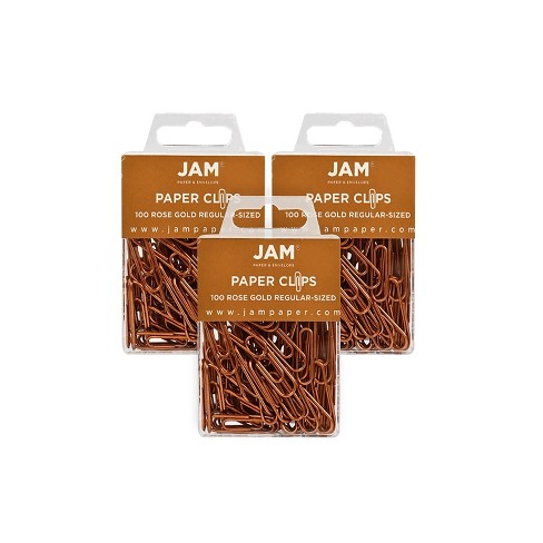 Jam Paper Colored Standard Paper Clips Small 1 Inch Rose Gold