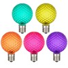 Novelty Lights 25 Pack G50 Plastic Diamond Faceted Globe Hanging LED String Light Replacement Bulbs E17 Intermediate Base 1 Watt - 4 of 4