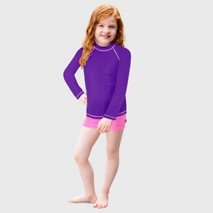 City Threads Girls UPF 50+ Long Sleeve Rashguard - USA-Made - 1 of 4