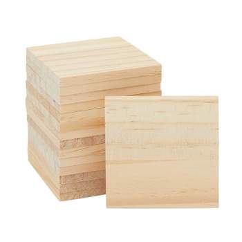 80 Pcs Unfinished Wood Pieces 4x4 Inch Blank Wood Squares Natural Wooden  Square Cutouts Tiles Unfinished Wooden Squares Ornaments for DIY Crafts
