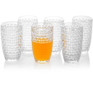 Slickblue Timeless Clear Knitted Highball Glasses Set of 6, 12 oz - 1 of 4