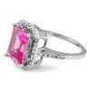 Pompeii3 4 1/2ct Pink Topaz & Diamond Vintage Halo Engagement Ring White Gold - 2 of 4