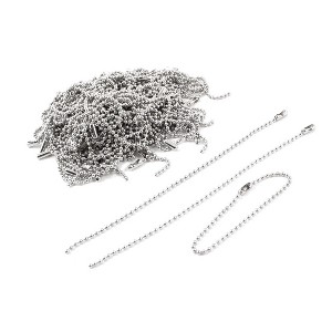 Unique Bargains Dog Key Metal Tag Beaded Ball Chain Keychain 3.7 Inches Length Silver Tone 100 Pcs - 1 of 4