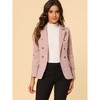 Allegra K Women's Regular Fit Casual Lapel Long Sleeve Denim Pockets Blazer - 3 of 4