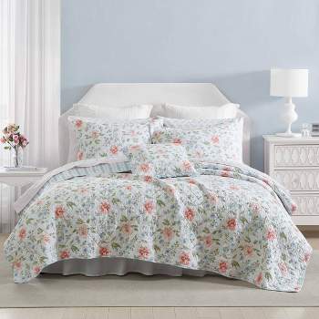 Twin Bedford Cotton Quilt Set Pink - Laura Ashley : Target
