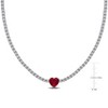 EVERLY JEWELRY  |   Sterling Silver 15 7/8 CT TGW Created Ruby Heart Center & Created White Sapphire Necklace w/ Box Clasp - 3 of 4
